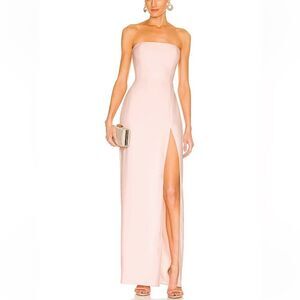 New Amanda Uprichard x REVOLVE Mandy Gown Blush pink strapless maxi dress M